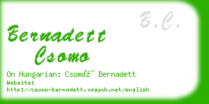 bernadett csomo business card